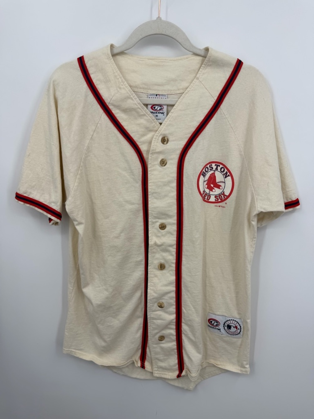 True Fan‎ Label BOSTON RED SOX Embroidered sz M Baseball Jersey